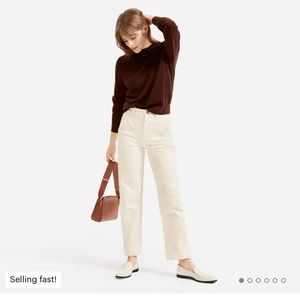 Straight Leg White Everlane Pants Size 6